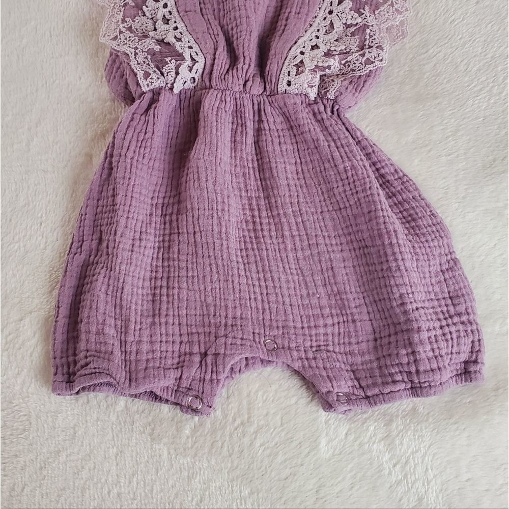 Boutique Purple Lace Romper 12-18 Months - Picture 3 of 6